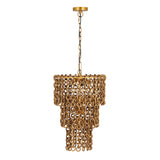 TOV Nirsa Brass Chain Link 3-Tier Chandelier