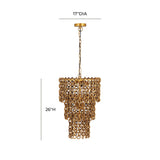 TOV Nirsa Brass Chain Link 3-Tier Chandelier