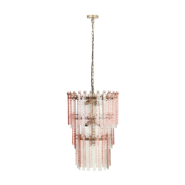 TOV Hampshire Pink Acrylic 3-Tier Chandelier