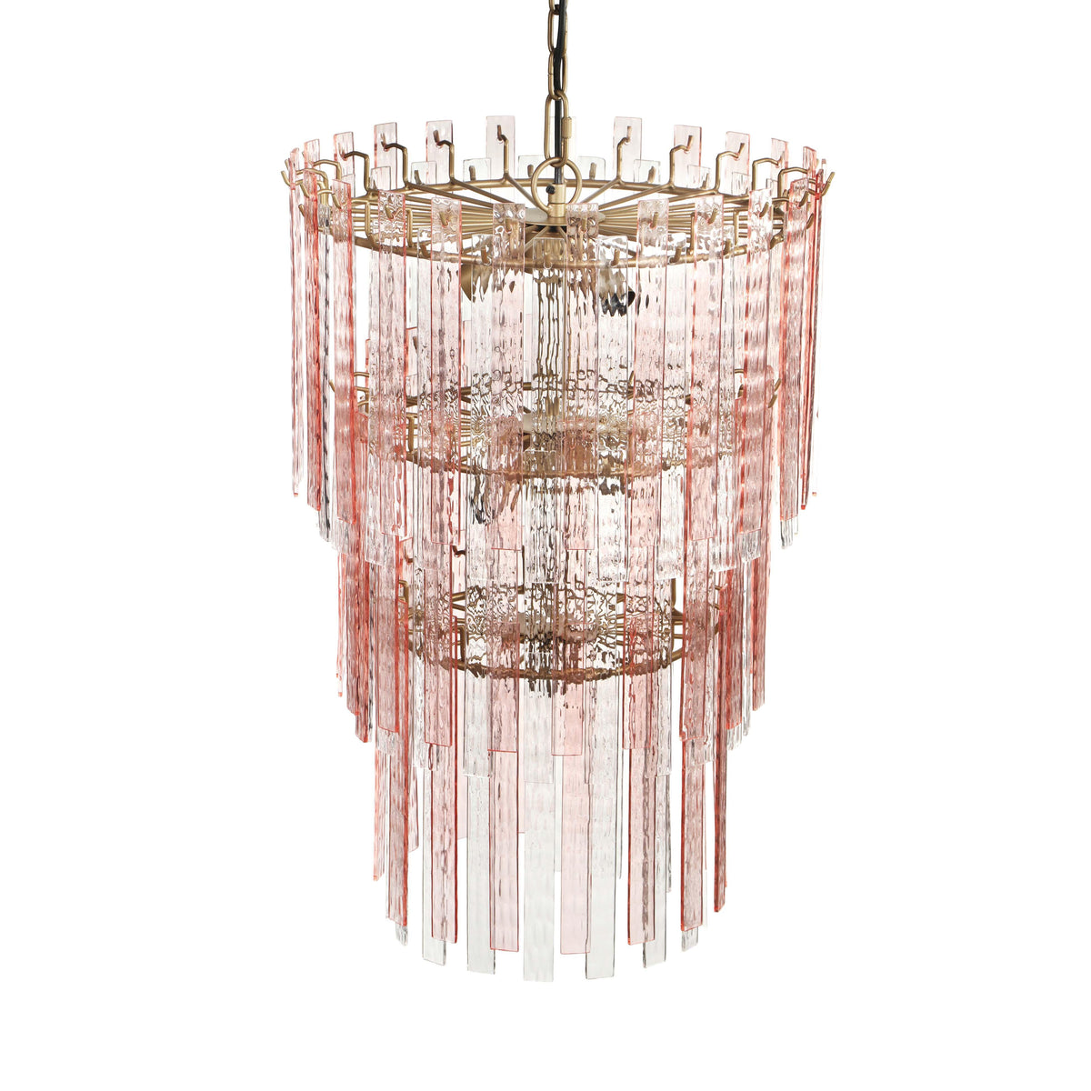 TOV Hampshire Pink Acrylic 3-Tier Chandelier