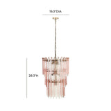 TOV Hampshire Pink Acrylic 3-Tier Chandelier