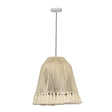 TOV Helen White Cotton Tasseled Pendant Lamp