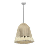 TOV Helen White Cotton Tasseled Pendant Lamp