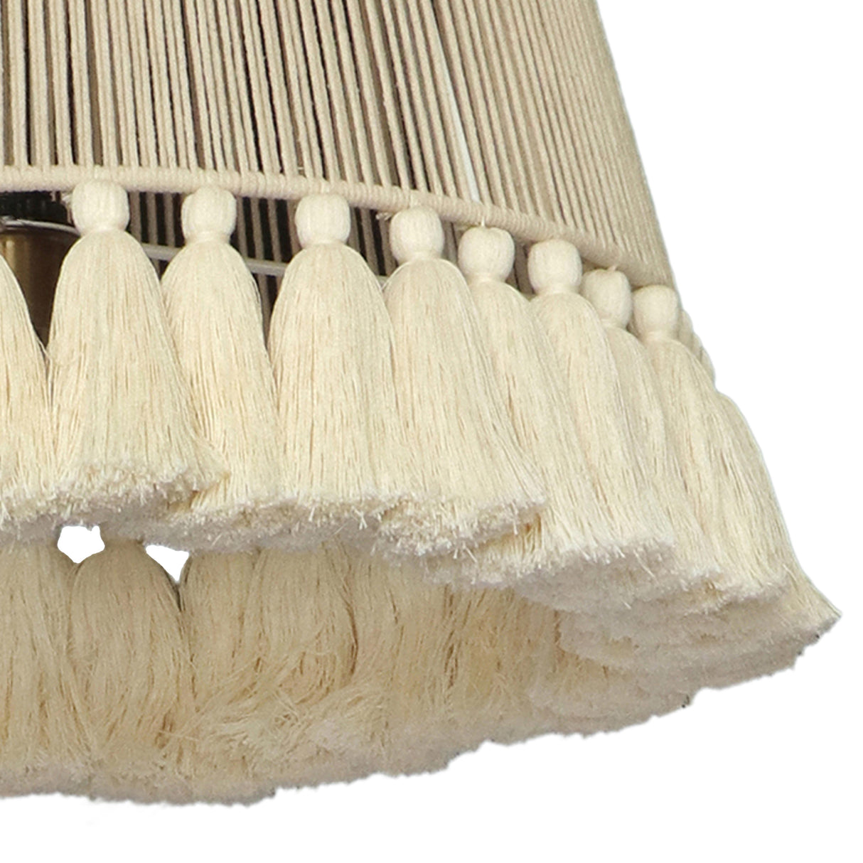 TOV Helen White Cotton Tasseled Pendant Lamp