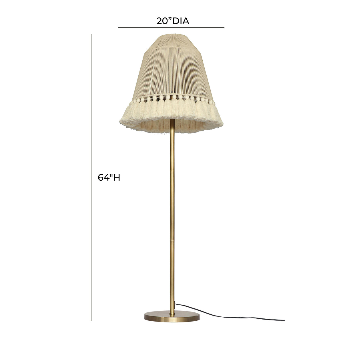 TOV June White Tall Floor Lamp