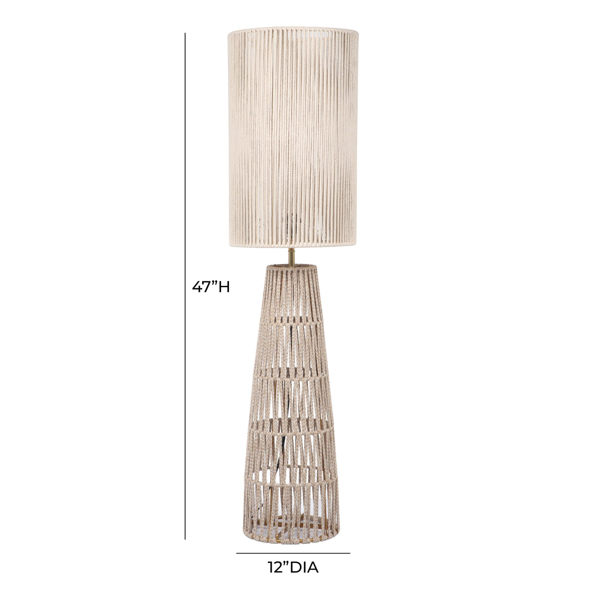 TOV Beam Cream Natural Jute Floor Lamp
