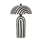 TOV Maiori Black Striped Papier Mache Table Lamp