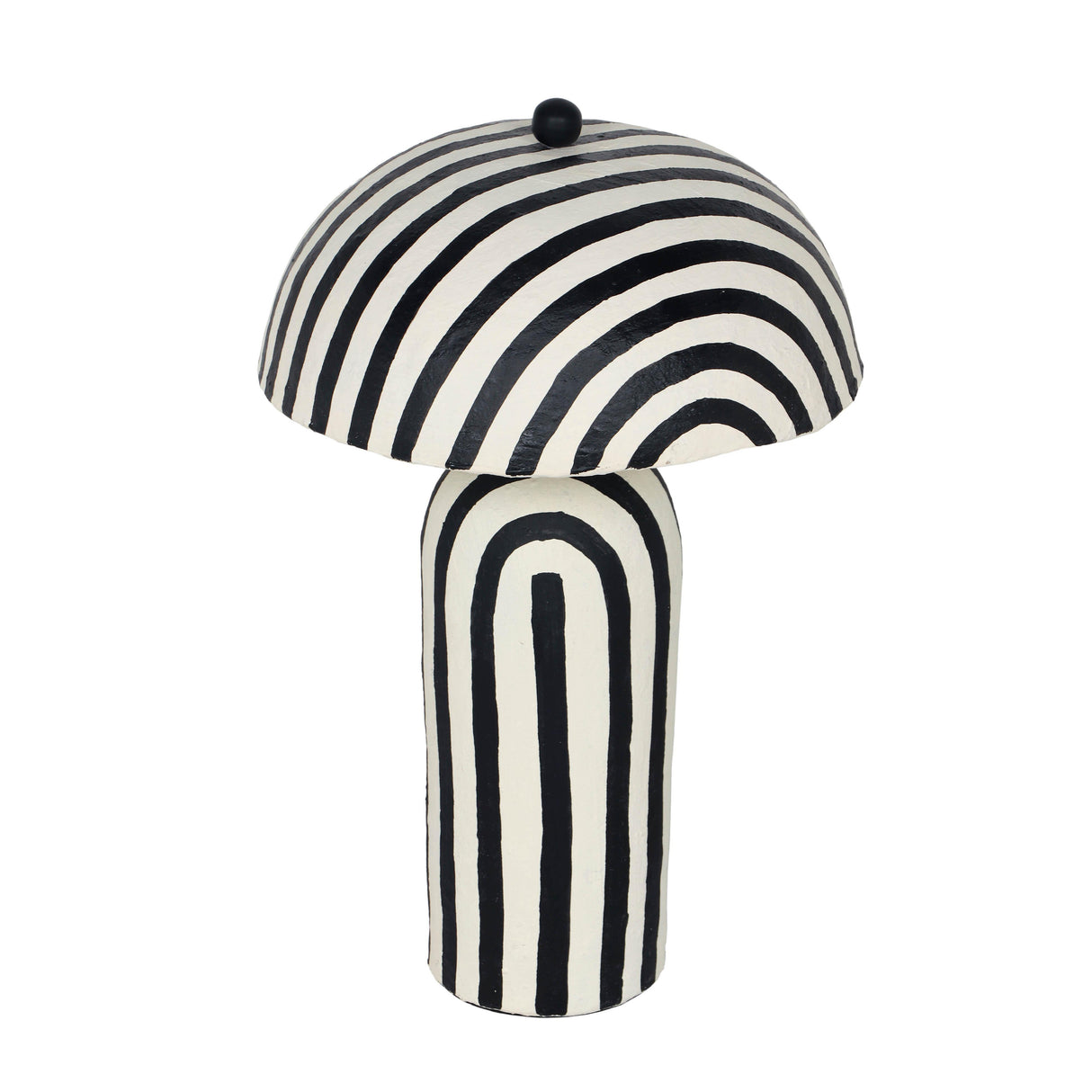 TOV Maiori Black Striped Papier Mache Table Lamp