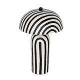 TOV Maiori Black Striped Papier Mache Table Lamp