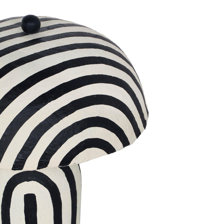 TOV Maiori Black Striped Papier Mache Table Lamp