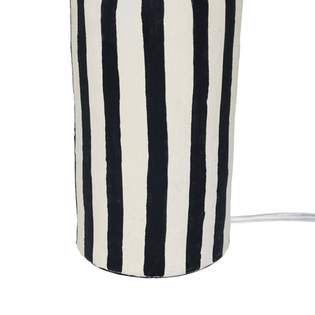 TOV Maiori Black Striped Papier Mache Table Lamp