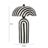 TOV Maiori Black Striped Papier Mache Table Lamp