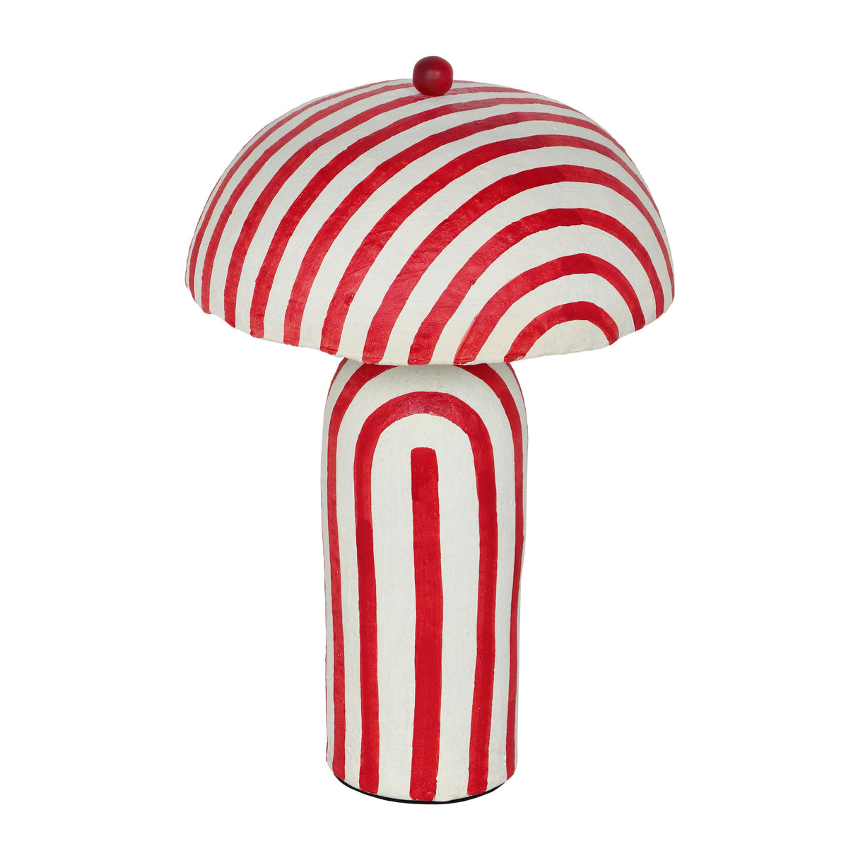 TOV Maiori Red Striped Papier Mache Table Lamp