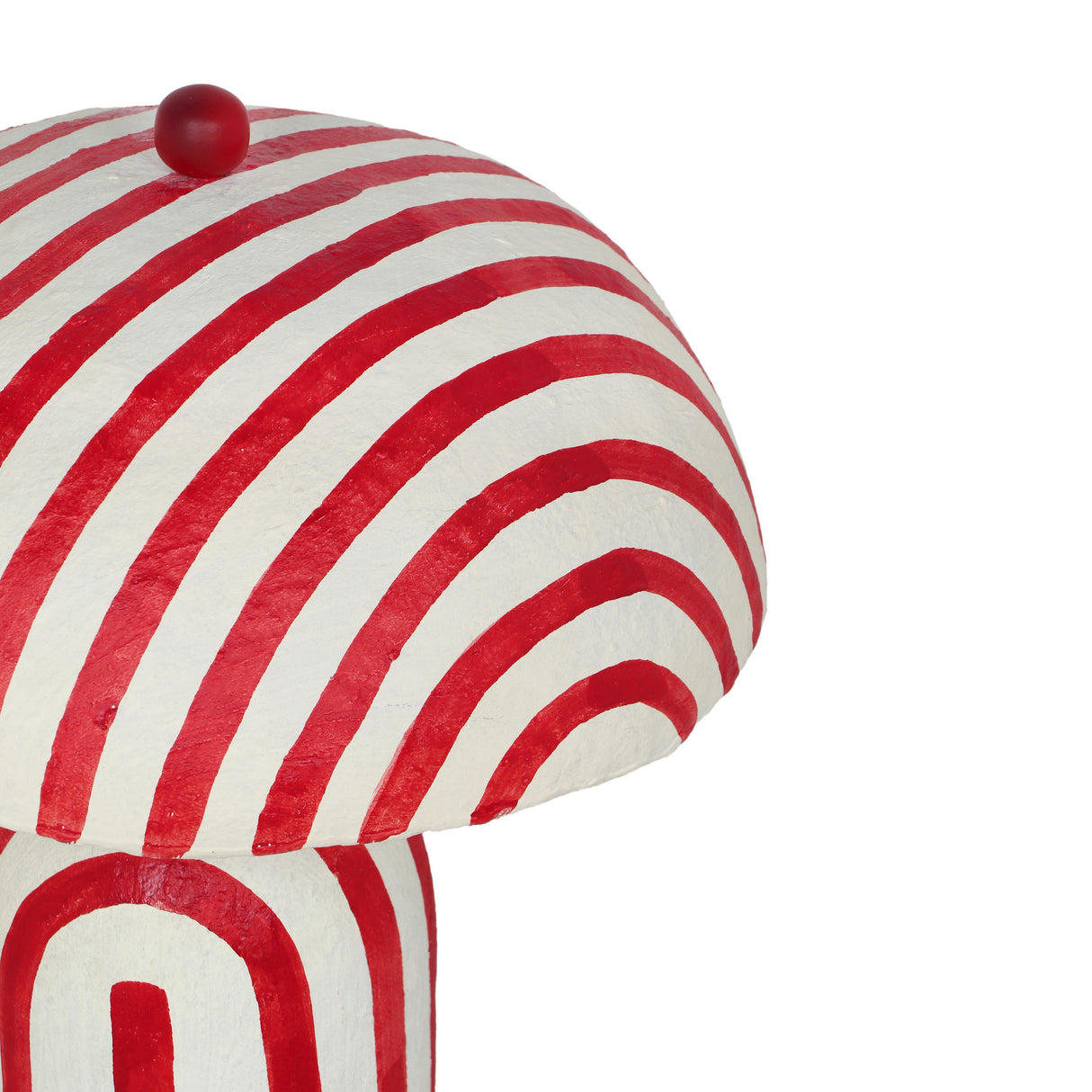 TOV Maiori Red Striped Papier Mache Table Lamp