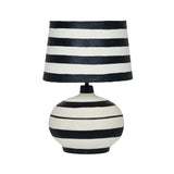 TOV Positano Black Striped Papier Mache Table Lamp