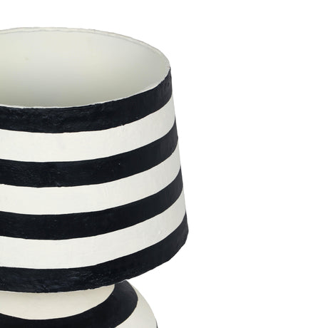 TOV Positano Black Striped Papier Mache Table Lamp