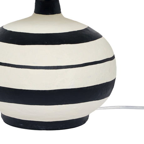 TOV Positano Black Striped Papier Mache Table Lamp