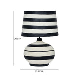 TOV Positano Black Striped Papier Mache Table Lamp