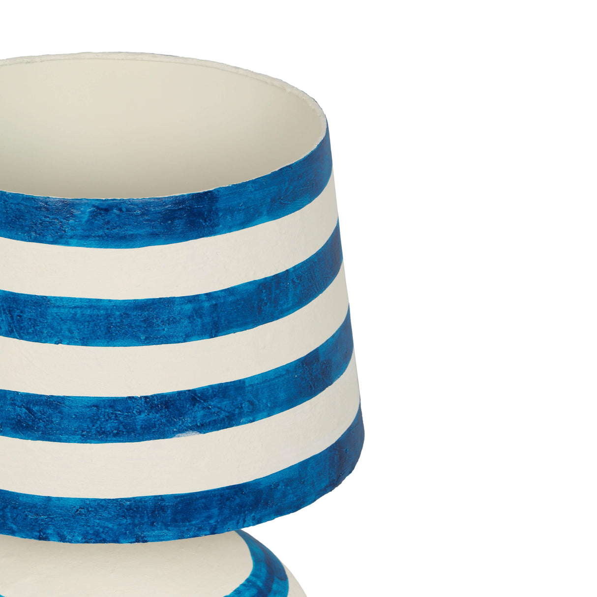 TOV Positano Blue Striped Papier Mache Table Lamp