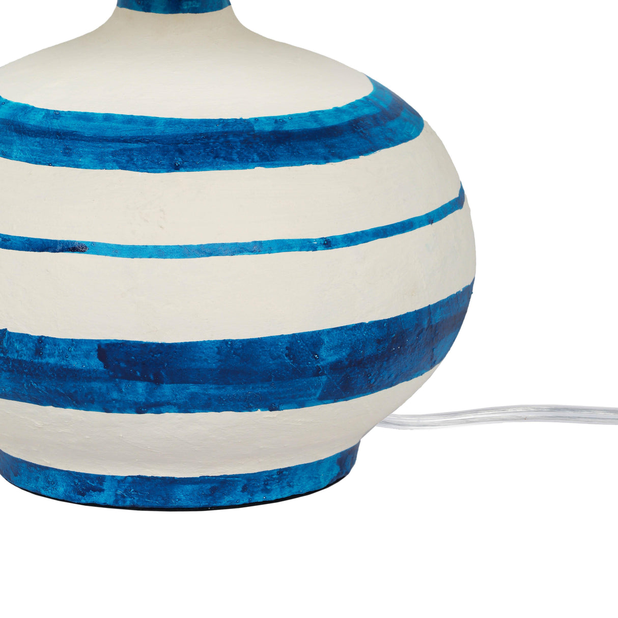 TOV Positano Blue Striped Papier Mache Table Lamp