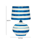 TOV Positano Blue Striped Papier Mache Table Lamp
