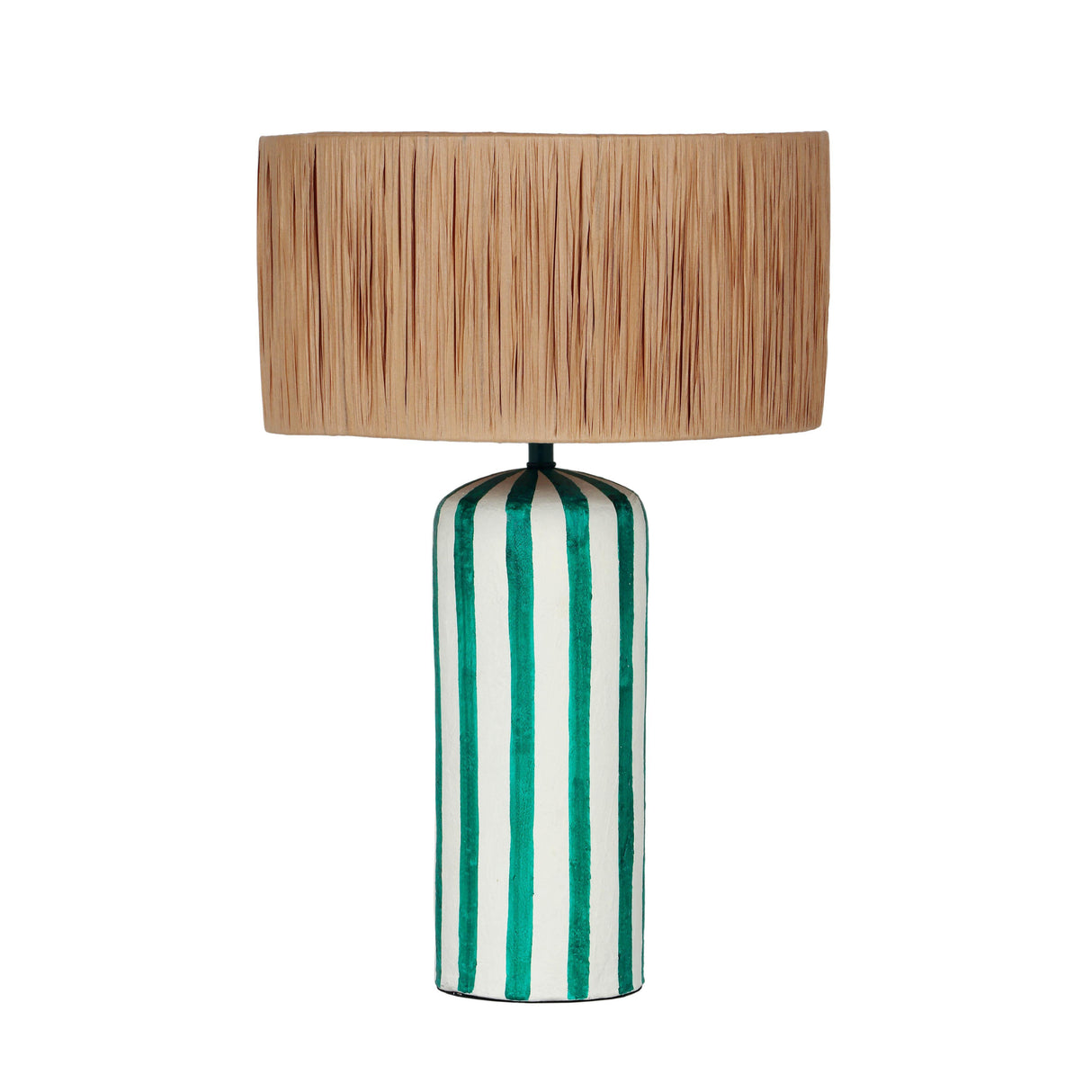 TOV Ravello Green Striped Papier Mache Table Lamp