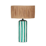 TOV Ravello Green Striped Papier Mache Table Lamp