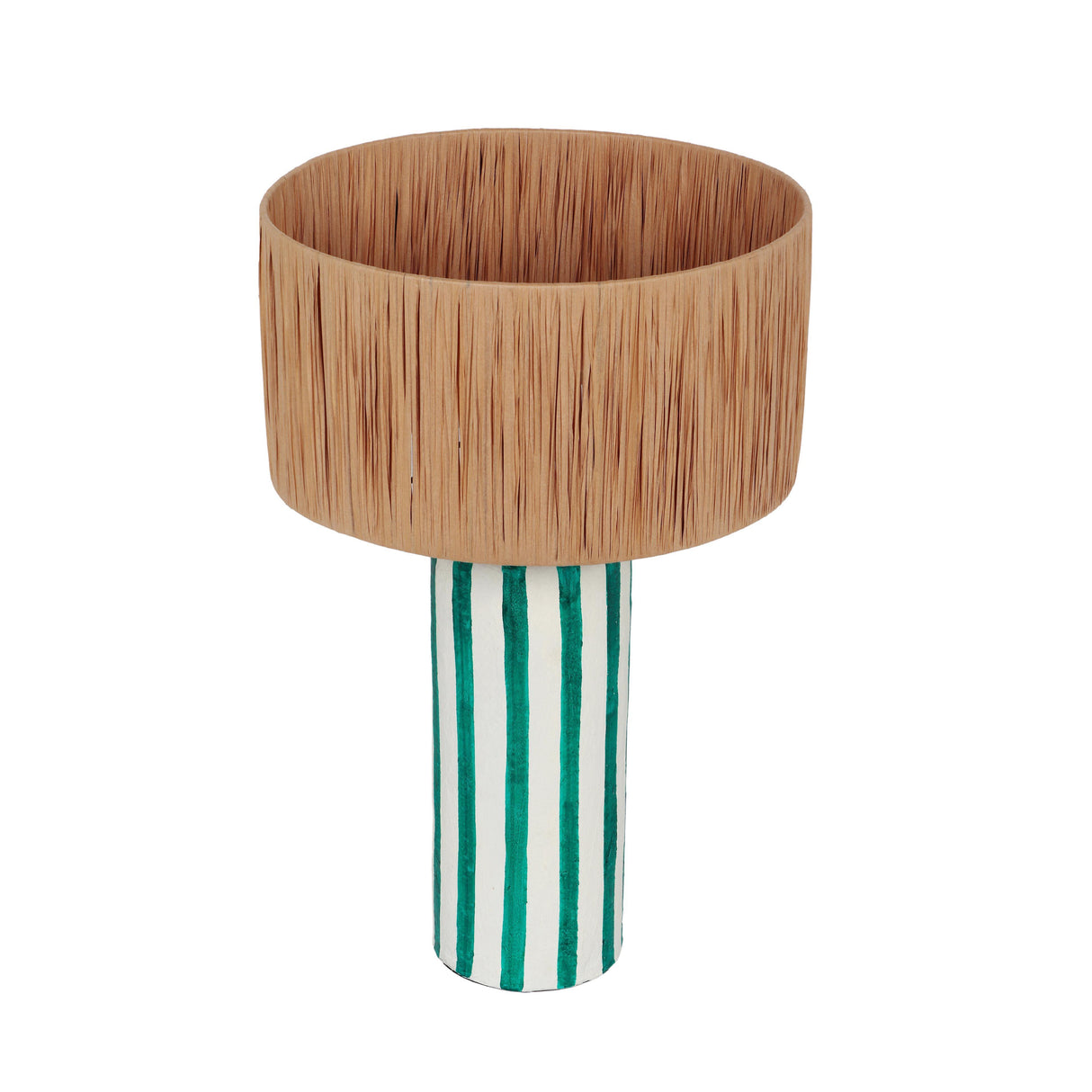 TOV Ravello Green Striped Papier Mache Table Lamp