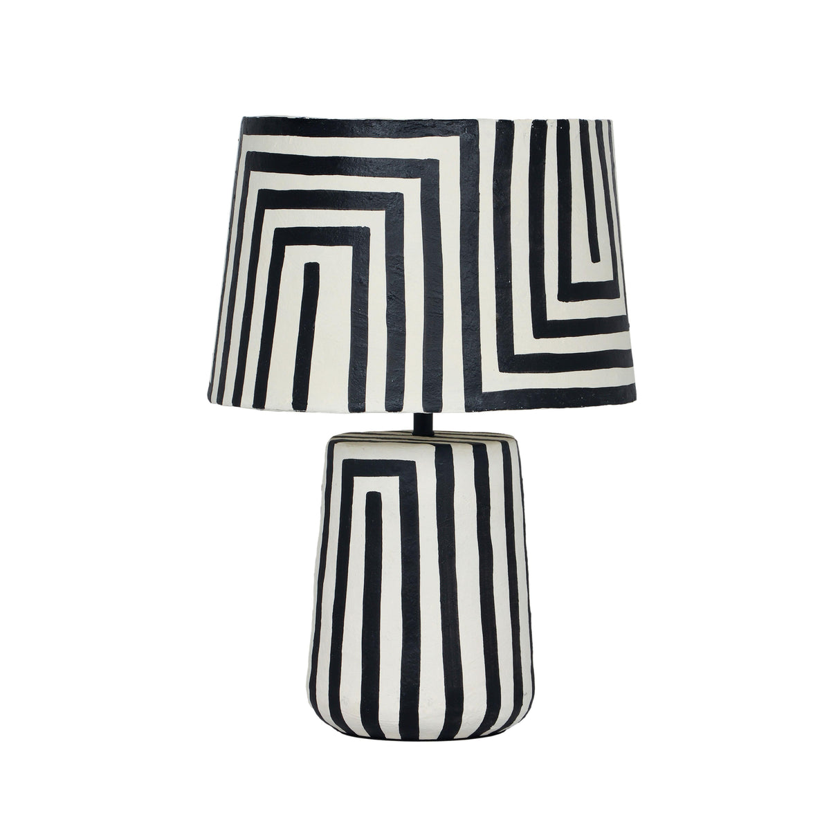 TOV Minori Black Striped Papier Mache Table Lamp