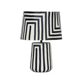 TOV Minori Black Striped Papier Mache Table Lamp