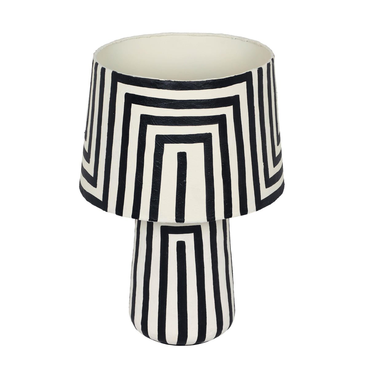 TOV Minori Black Striped Papier Mache Table Lamp