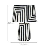 TOV Minori Black Striped Papier Mache Table Lamp