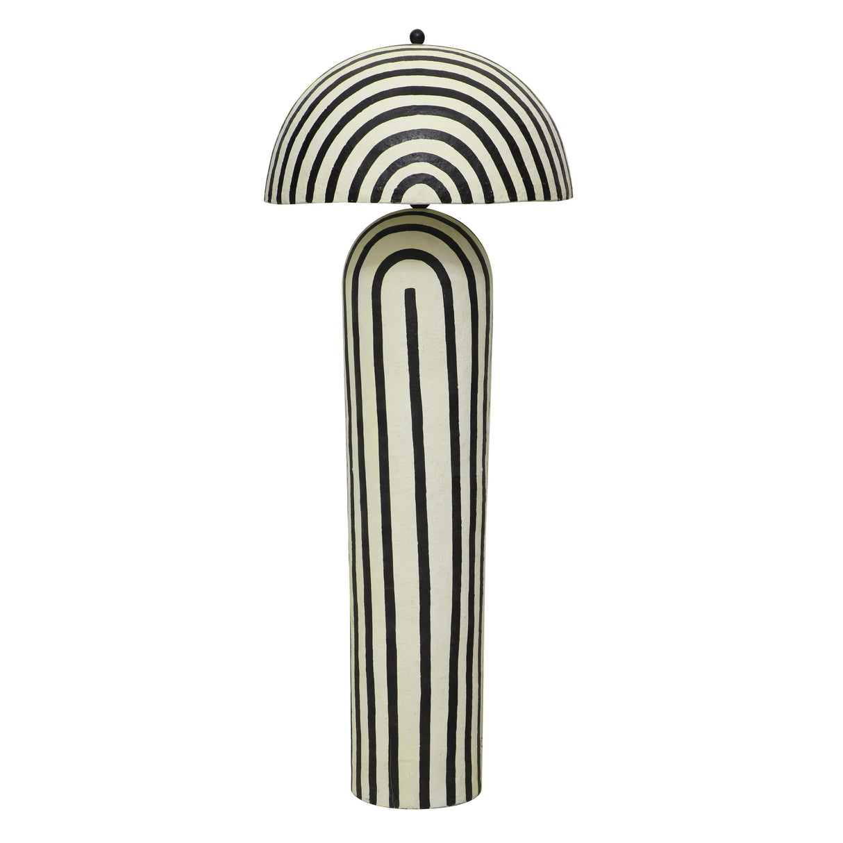 TOV Maiori Black Striped Papier Mache Floor Lamp