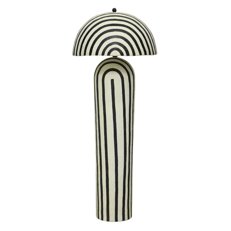 TOV Maiori Black Striped Papier Mache Floor Lamp