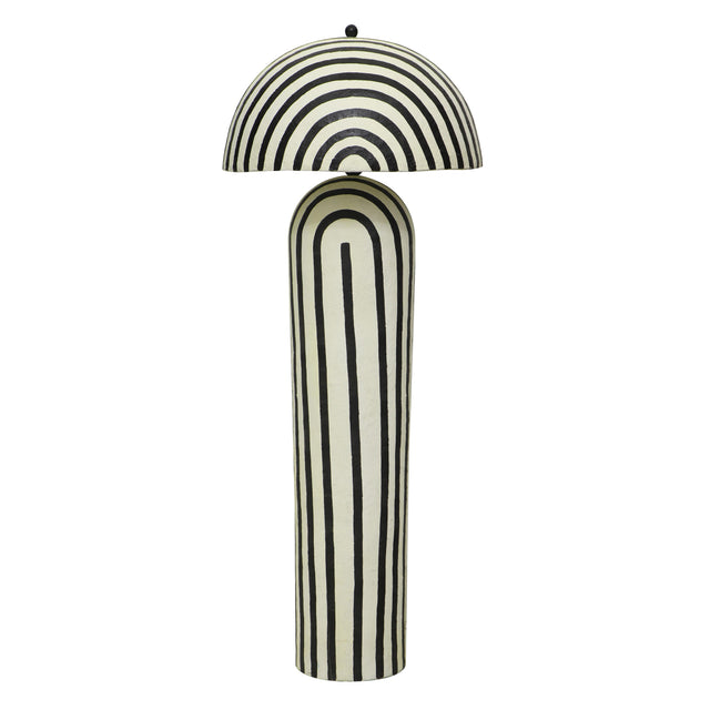 TOV Maiori Black Striped Papier Mache Floor Lamp