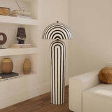 TOV Maiori Black Striped Papier Mache Floor Lamp