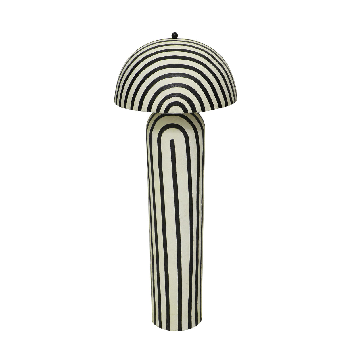 TOV Maiori Black Striped Papier Mache Floor Lamp