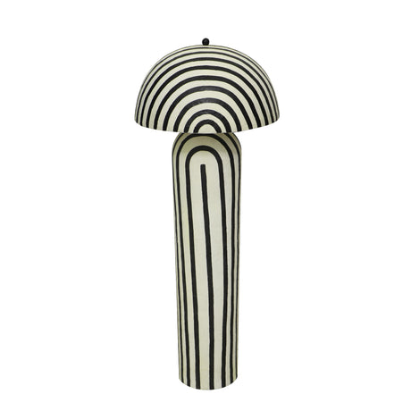TOV Maiori Black Striped Papier Mache Floor Lamp