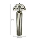 TOV Maiori Black Striped Papier Mache Floor Lamp