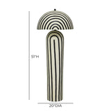 TOV Maiori Black Striped Papier Mache Floor Lamp