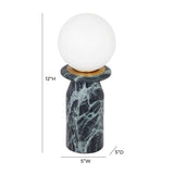 TOV Globe Malachite Green Marble Lamp