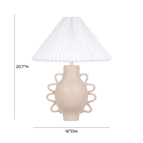 TOV Hazza Cream Pleated Table Lamp