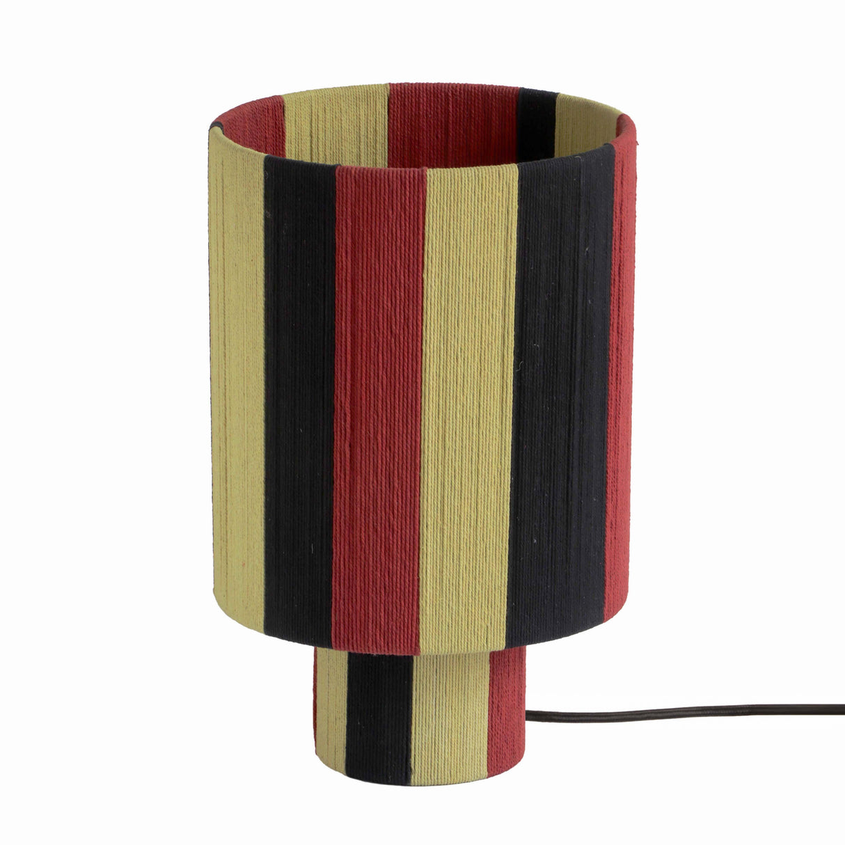 TOV Guinevere Red and Yellow Striped Cotton Table Lamp