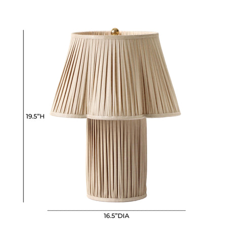 TOV Corrine Beige Linen Table Lamp