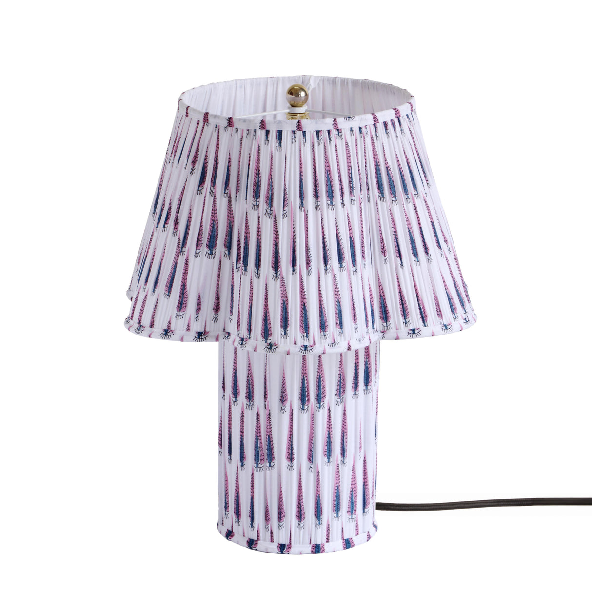 TOV Corrine Purple and White Streaked Cotton Table Lamp