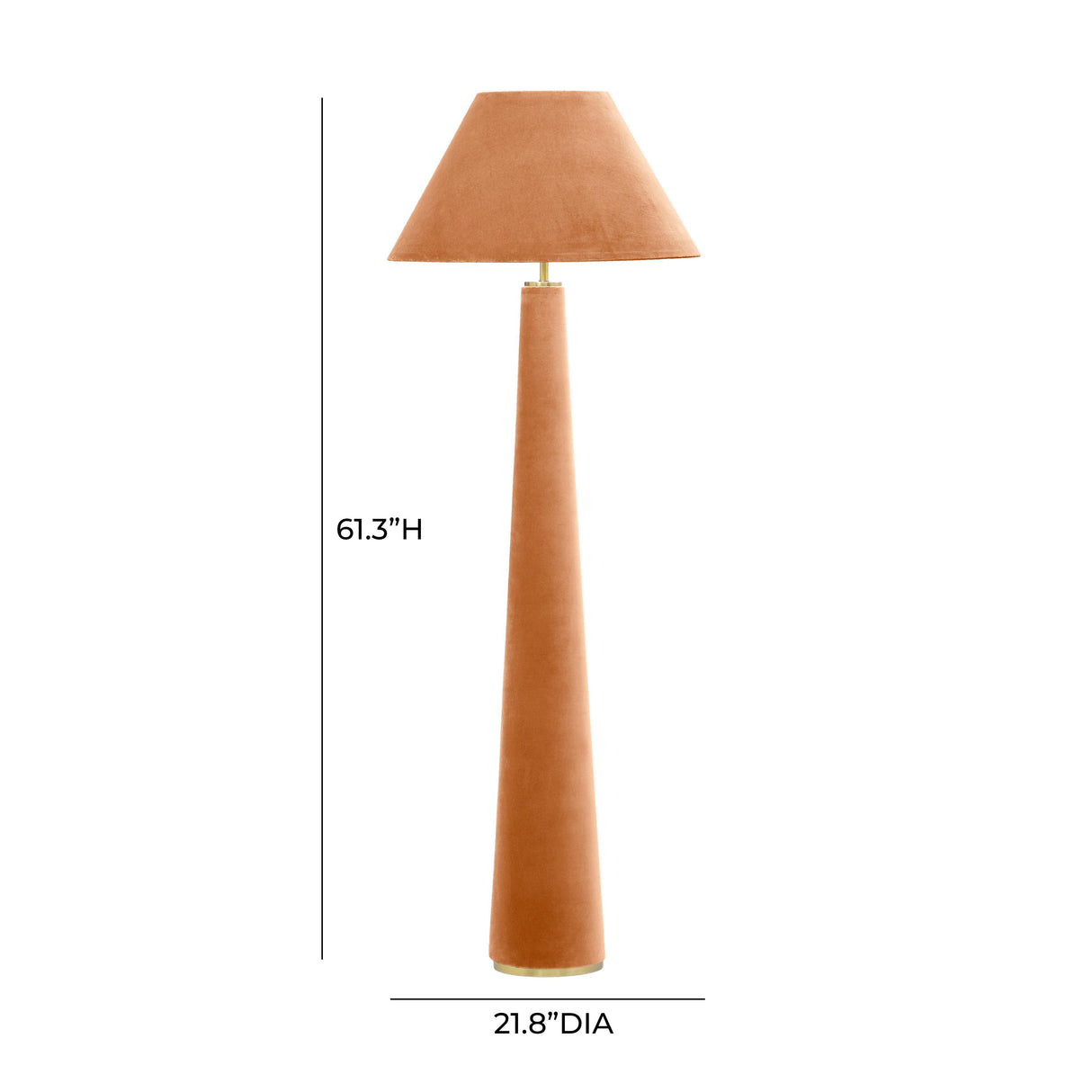 TOV Graham Terracotta Velvet Floor Lamp