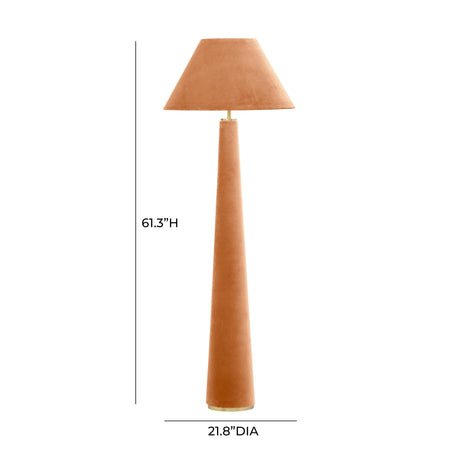 TOV Graham Terracotta Velvet Floor Lamp
