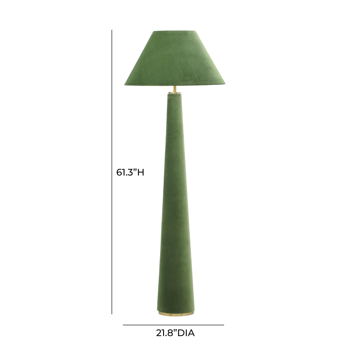 TOV Graham Moss Green Velvet Floor Lamp
