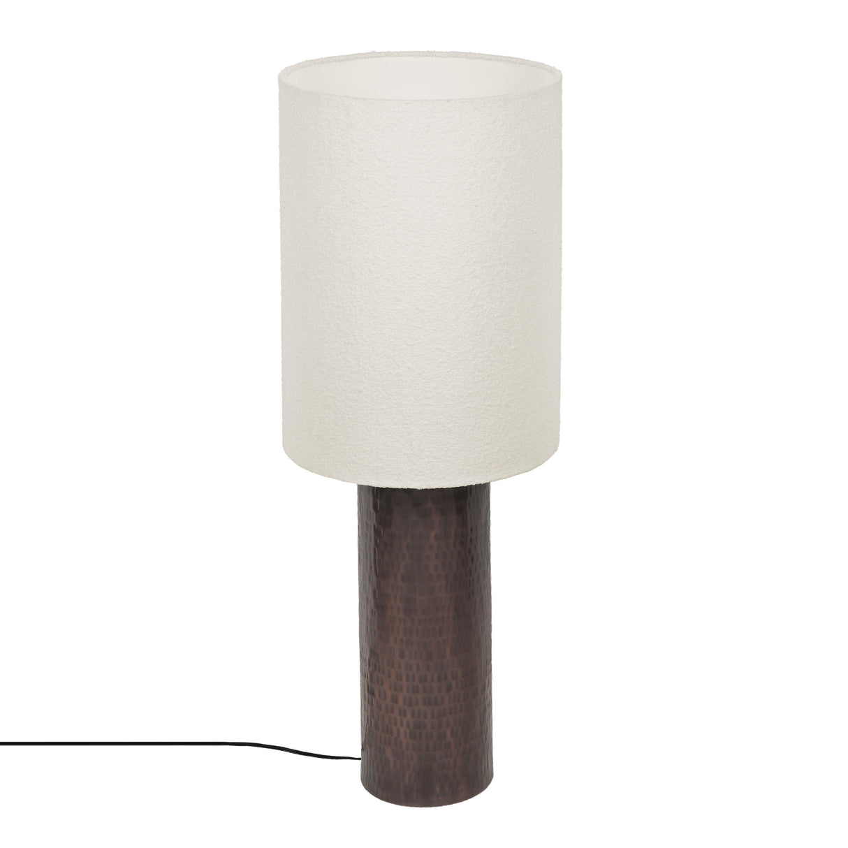 TOV Grava Boucle & Hammered Bronze Metal Floor Lamp