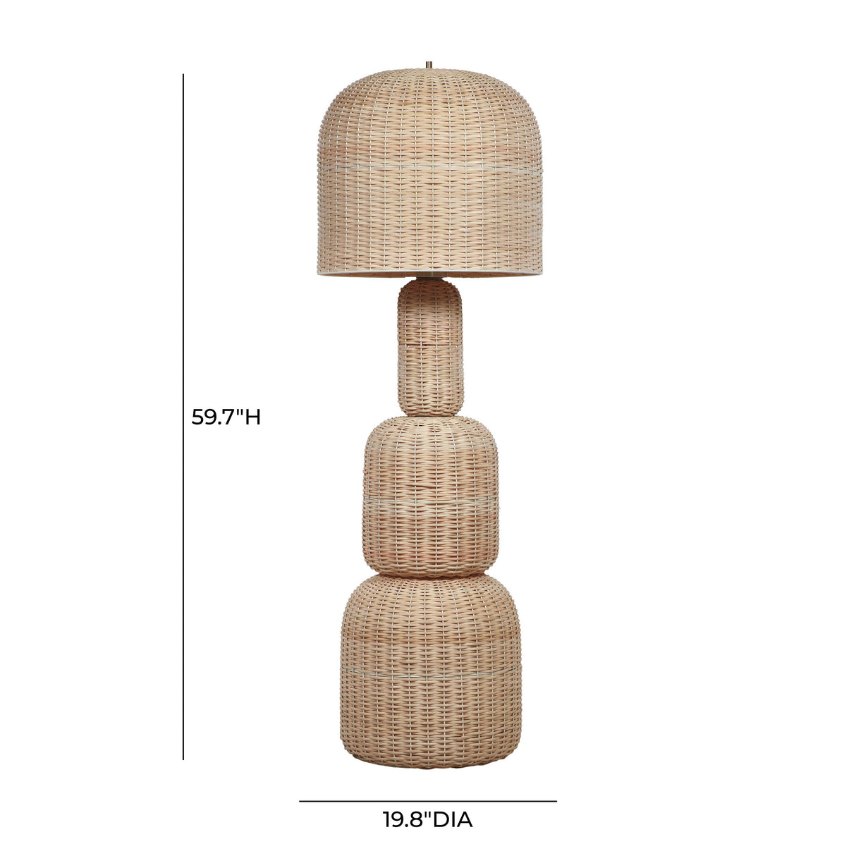 TOV Kootu Natural Rattan Floor Lamp
